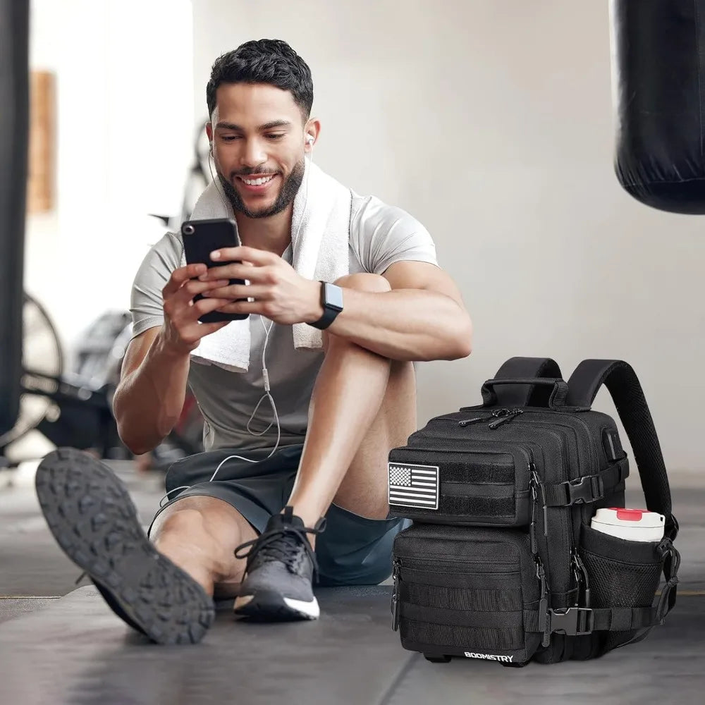 15L Mini Tactical Backpack Small Tactical Backpack for Men and Women, Military Backpack for Gym, Hiking, Daily (Black-15L)