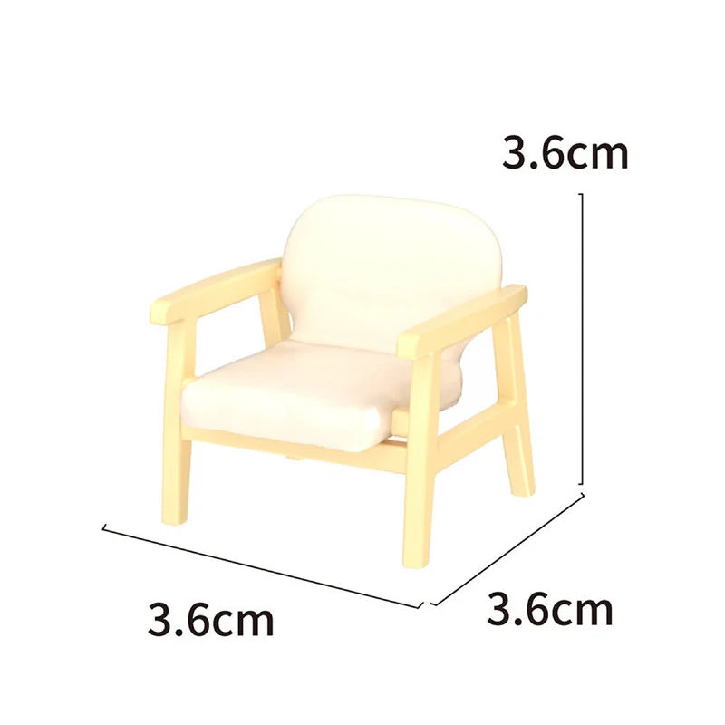 1:12 Mini Dollhouse Furniture Sofa with Pillow Simulation Miniature Living Room Chairs Kids Pretend Play DIY Doll House Decor