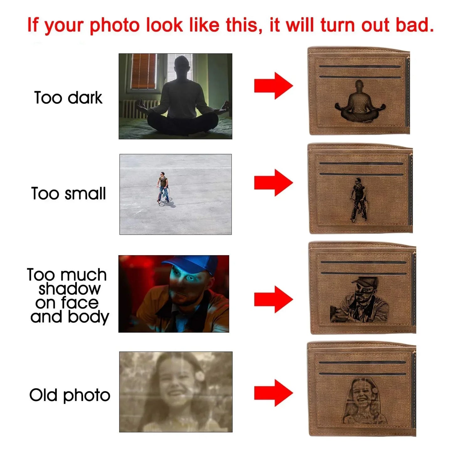 Women Short Custom Engraved Photo Name Wallet for Her Personalized Birthday Valentine's Gift Pink Leather Wallet Anniversary