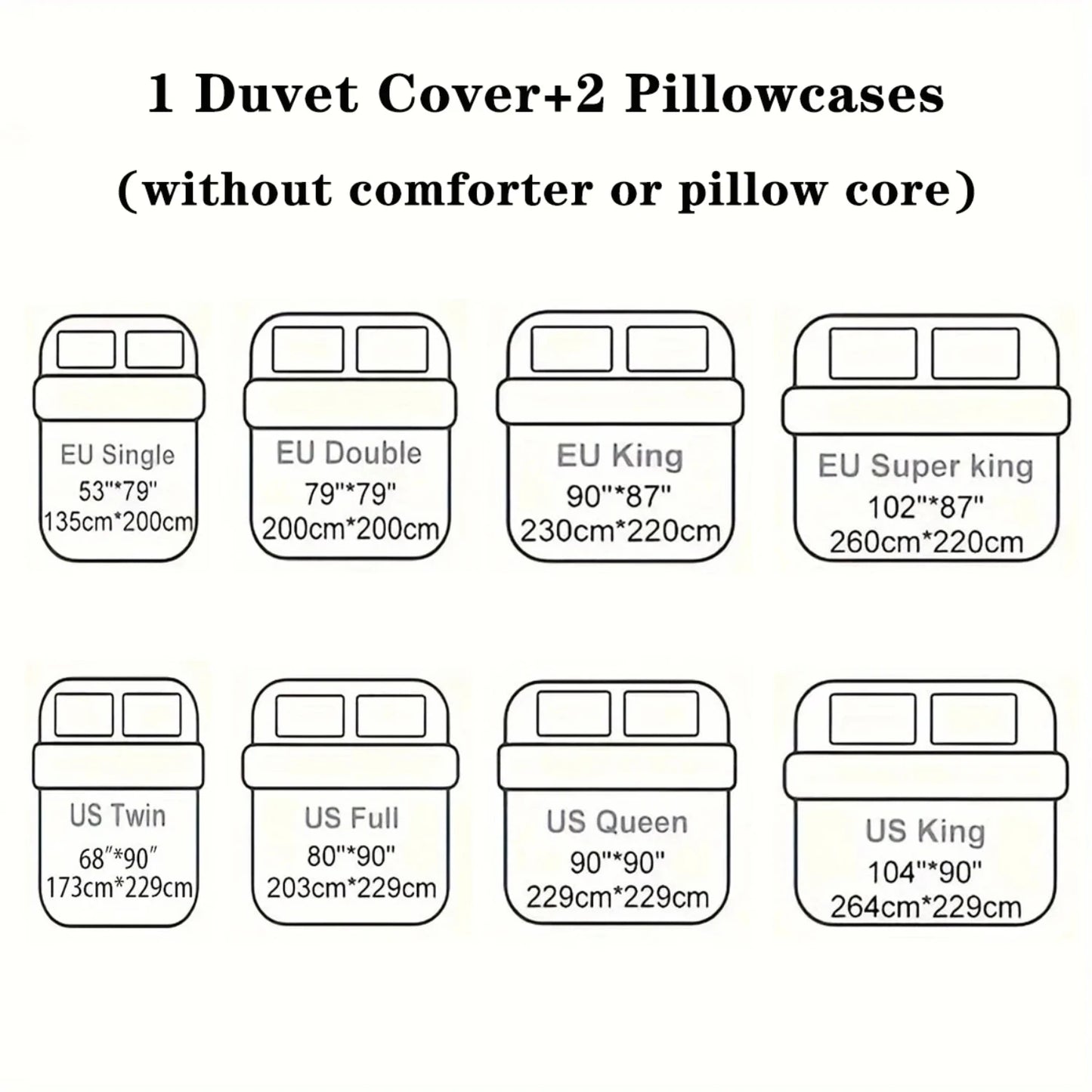 Luxurious 3pcs Forest Patterned Down Duvet Cover Bedding Set for Bedrooms, Guest Rooms, Hotels - Includes 1 Down Duvet Cover and