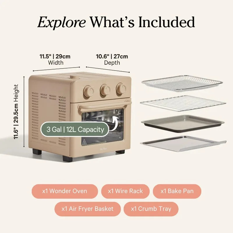 Oven | 6-in-1 Air Fryer & Toaster Oven with Steam Infusion | Compact, Countertop Friendly, Fast Preheat, Multif