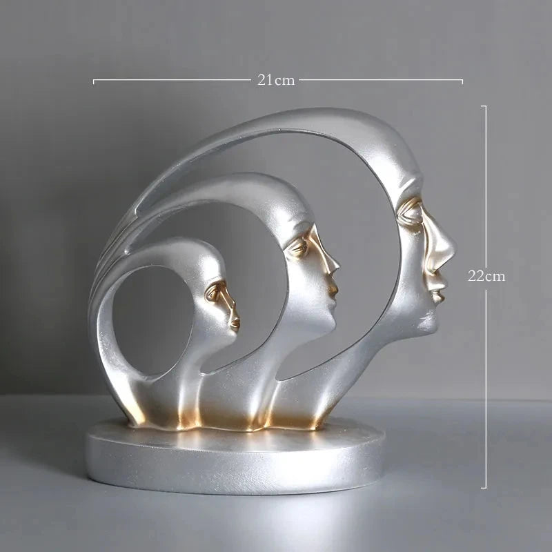 Statue Abstract Resin Desktop Ornaments Sculpture Miniature Figurines Face Character Nordic Art Crafts Office Home