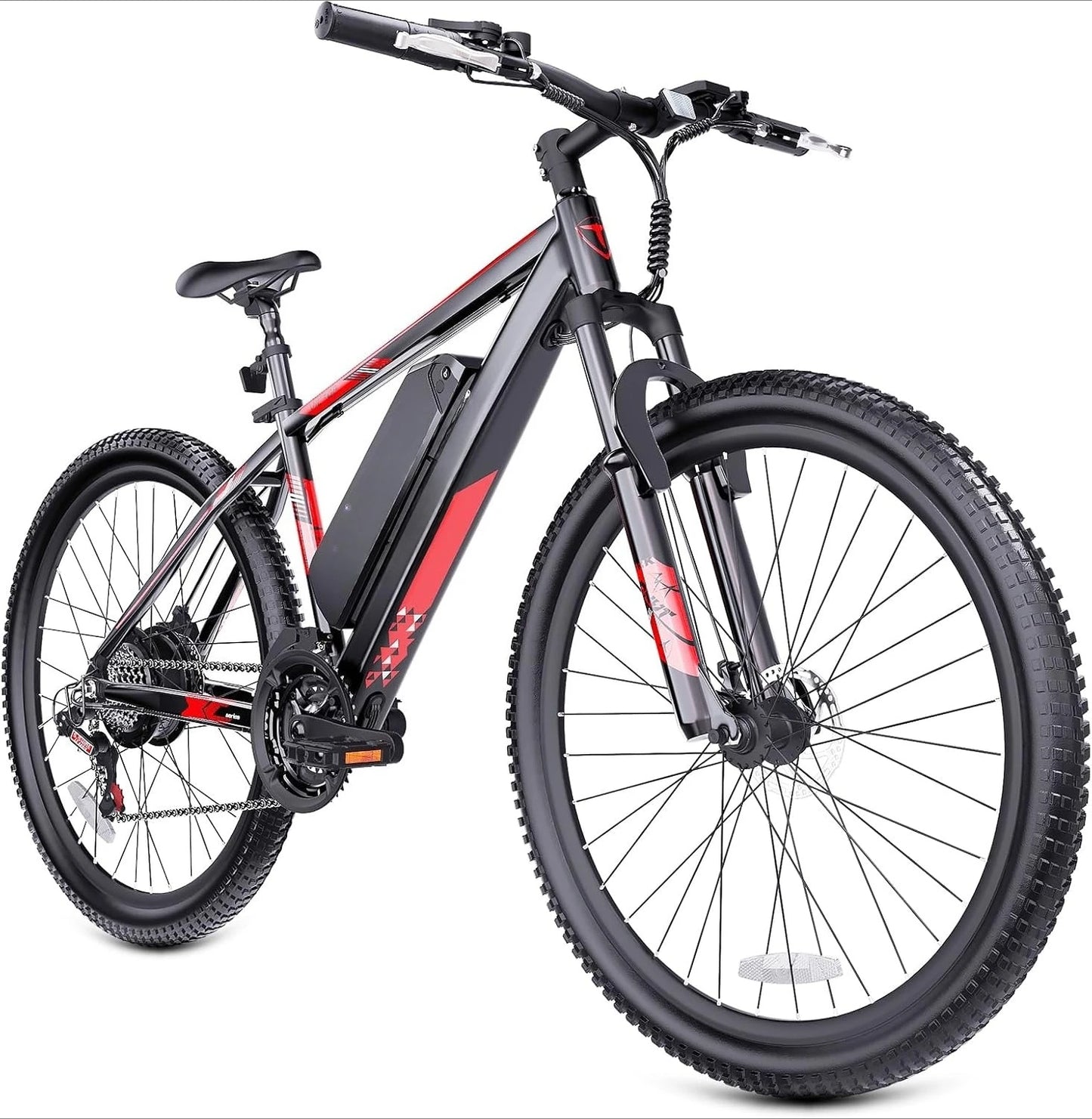 Electric Bike for Adults, 750W Peak 26" Ebike for Men Women Teens with 375WH, 21 Speed, 20Mph, Up to 40Miles Front Suspension