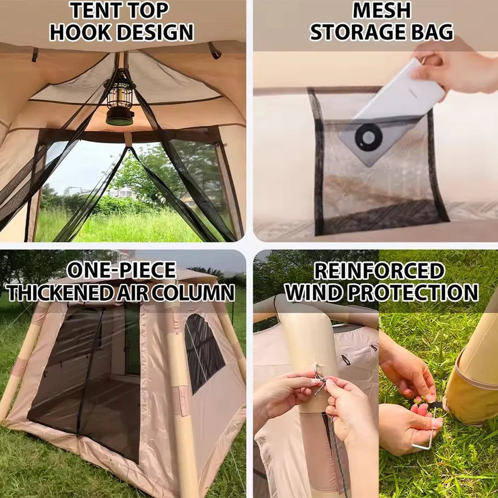 A large air tent that can accommodate 5-8 people, outdoor waterproof tent, beach tent, suitable for camping and hiking trips