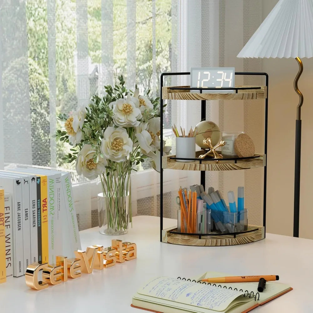 corner bathroom counter organizer, 3 tier bathroom storage countertop for skincare, sink shelf for kitchen decor, vanity, dresse