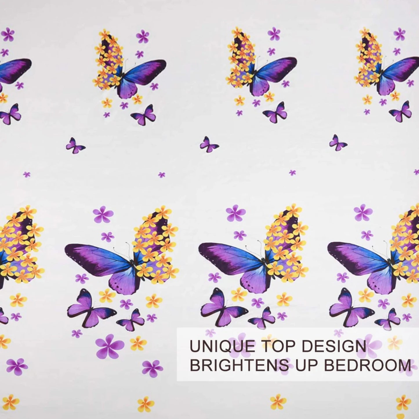 Purple and Yellow Geometric Design Bedding Set - Decorative 3-Piece Duvet Cover with 2 Pillow Shams - Cozy Family Bedding Additi