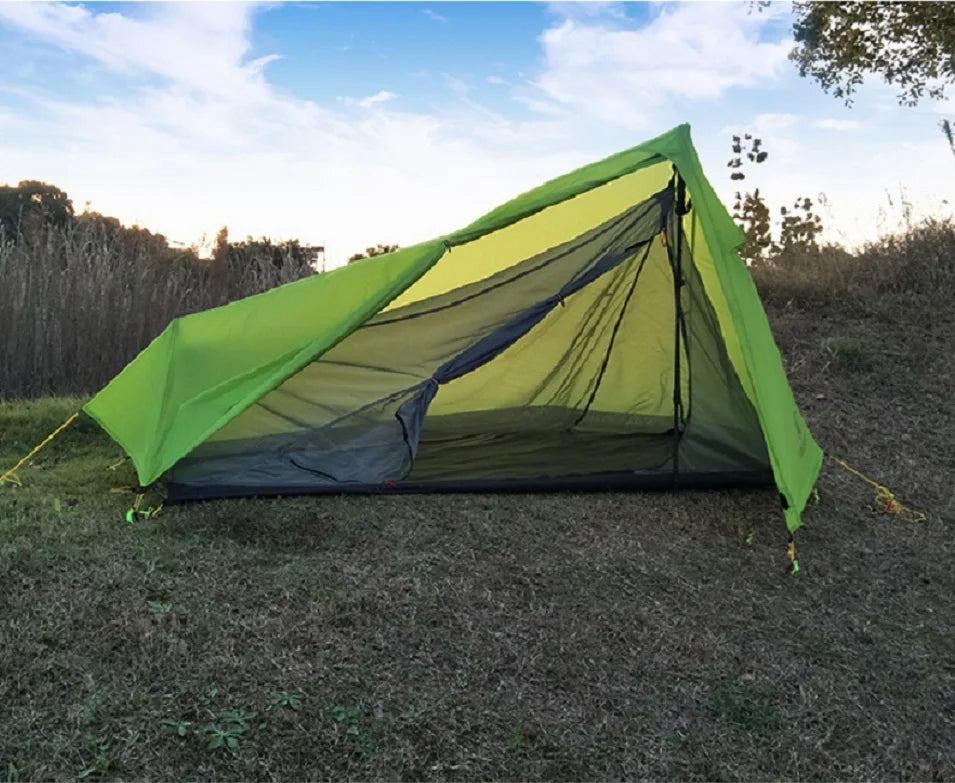Outdoor Ultralight 800g One Person Camping Tent Ultralight 15D Silicone Coated Rainproof Camping Tent Shelter (No Pole)