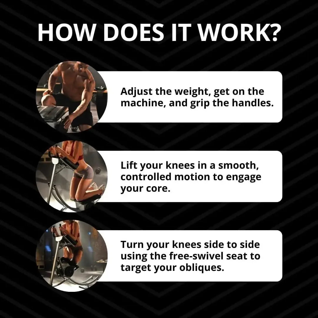 W-Ab Machine Exercise Equipment For Home Gym, Less Stress on Neck & Back, Abdominal / Core Fitness Equipment for All Levels,