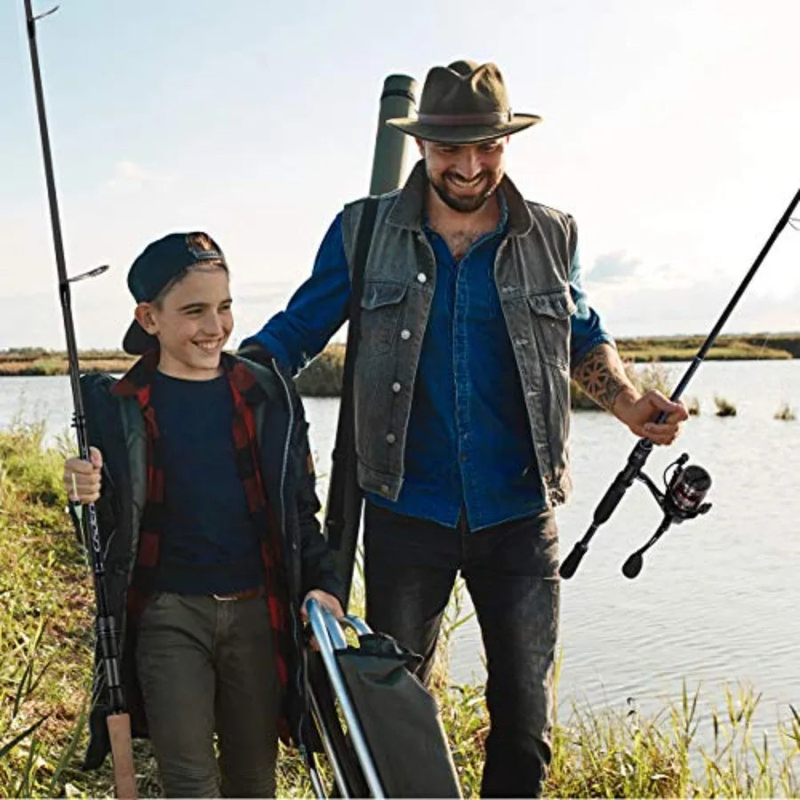 2 Piece Cadence Spinning Rod 6.67 Feet Travel Fishing Rod Designed for Day and Nighttime Use with 30Ton Carbon Blank for Easy H