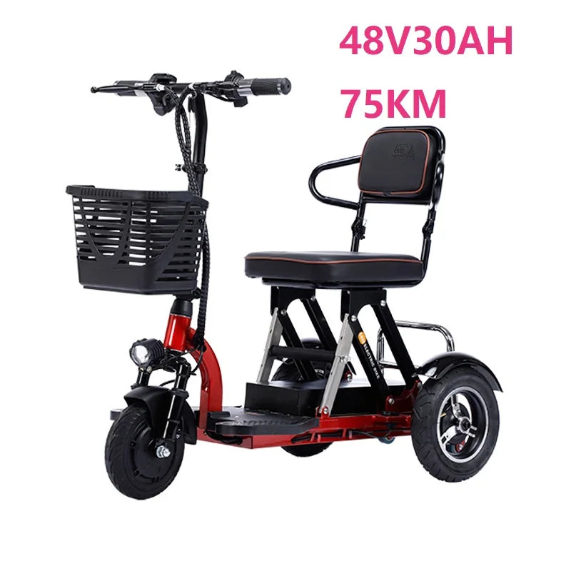 120kg Load Foldable 3 Wheel Three Wheel Folding Electric Airport Mobility Tricycle Scooter for Elderly
