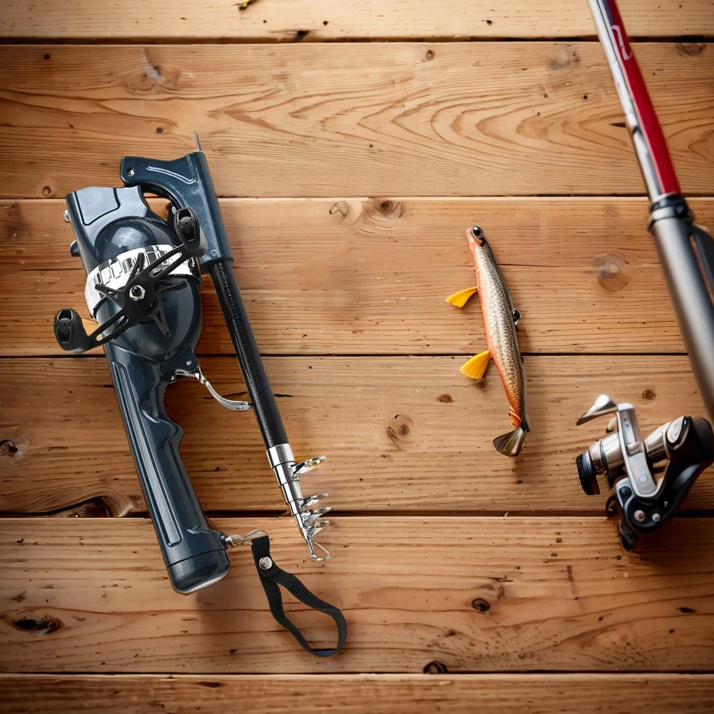 Portable Folding Travel Rods Telescopic Spinning Rod with Reel Line Sea Pole Carbon Fiber for Outdoor Fishing Gifts for Men