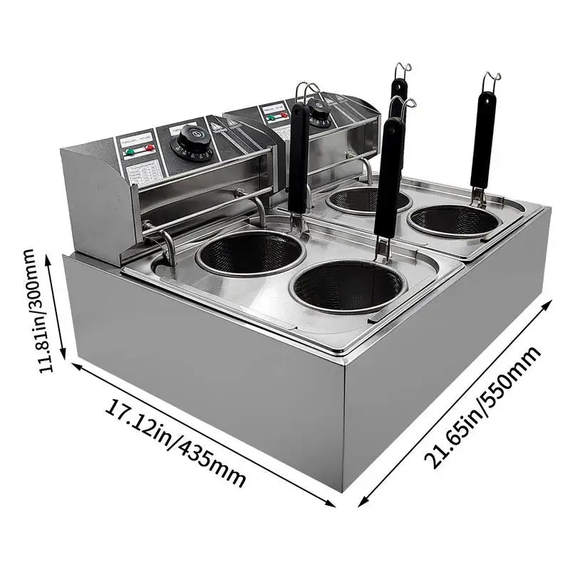 Electric Noodle Cooker 4-Basket Electric Noodle Pasta Cooker 110V US Plug Cooking Equipment with Adjustable Temperature