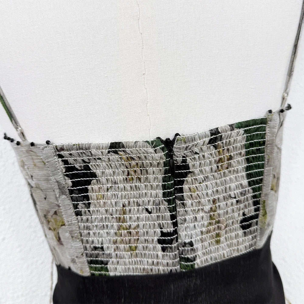 Women's dress Positioning print pattern Sleeveless Dress with Detachable fabric belt Dresses femme