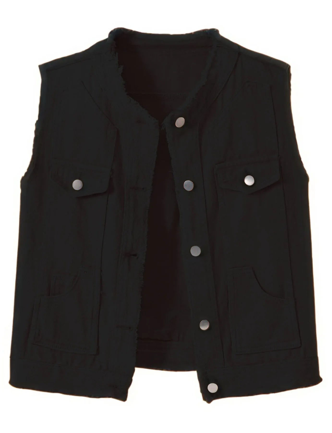 Women Candy Color Street Sleeveless Leisure Denim Vest - Women's Button Down Jean Waistcoat Outerwear Collarless Cowboy Jacket