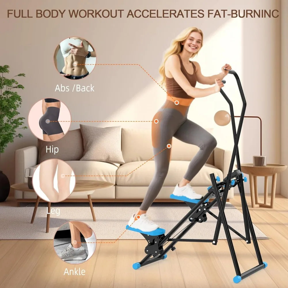 Compact Vertical Climber for Home Fitness: Foldable Stair Stepper for Total Body Cardio Workout