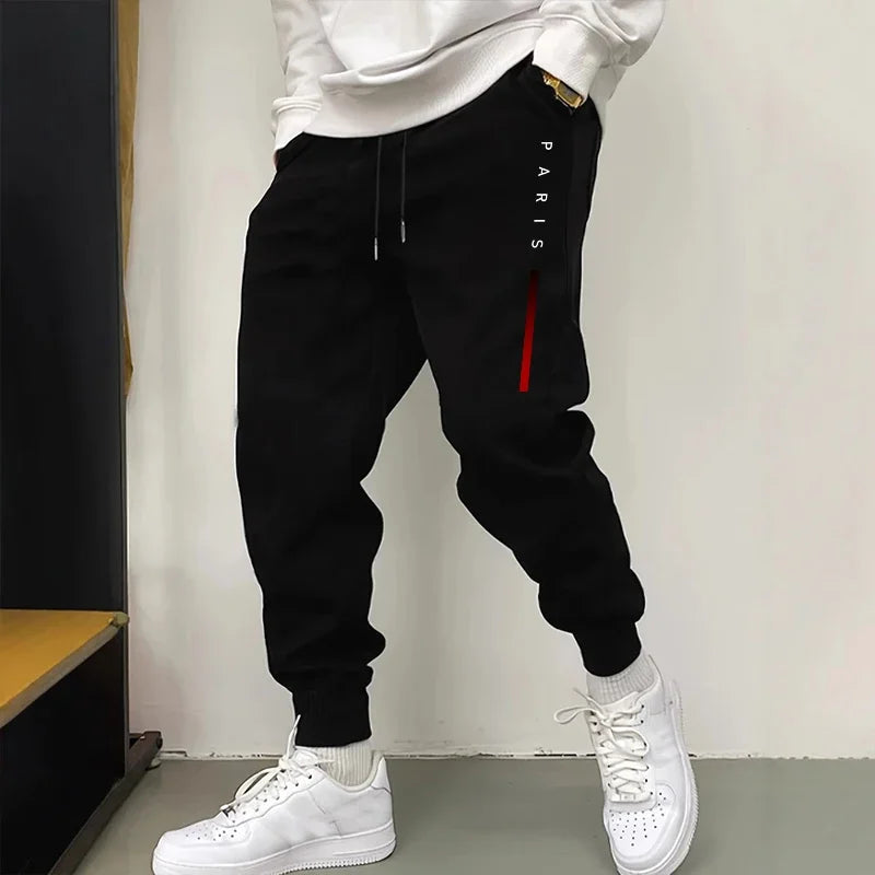 Autumn Winter Fashion Trousers Male Streetwear Casual Comfort Soft Sweatpants 2025 Latest Mens Paris Printed Jogger Pants