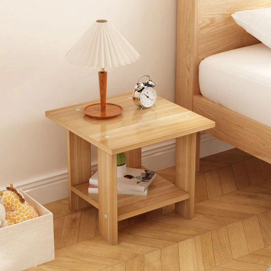 Wooden Double Layers Bedside Rack Simple Tea Table Side Table For Table Sofa Side Table Home Living Room Versatile Modern