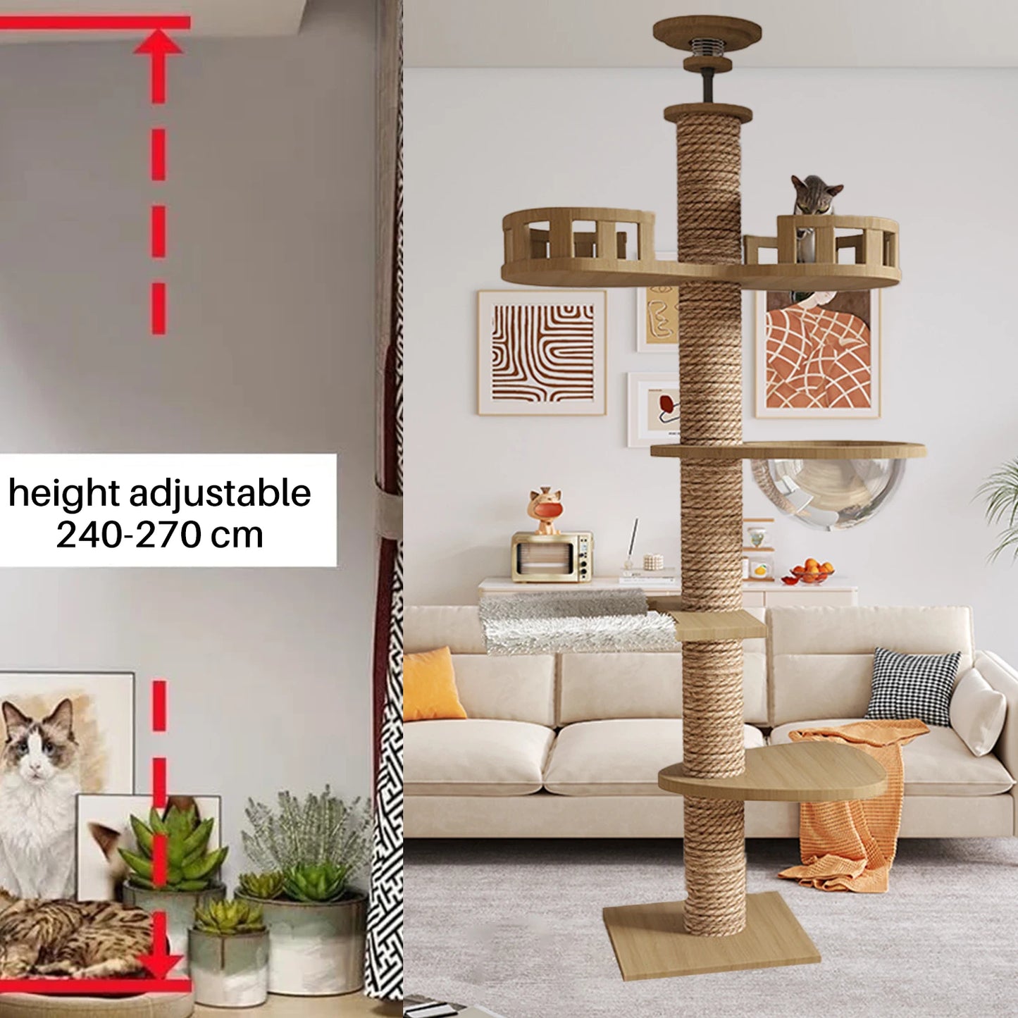 Cats get Floor Solid wood Cat Tree House Climbing Pets Furniture Kitten Trees multi-layer Cat Climbing Indoor boy