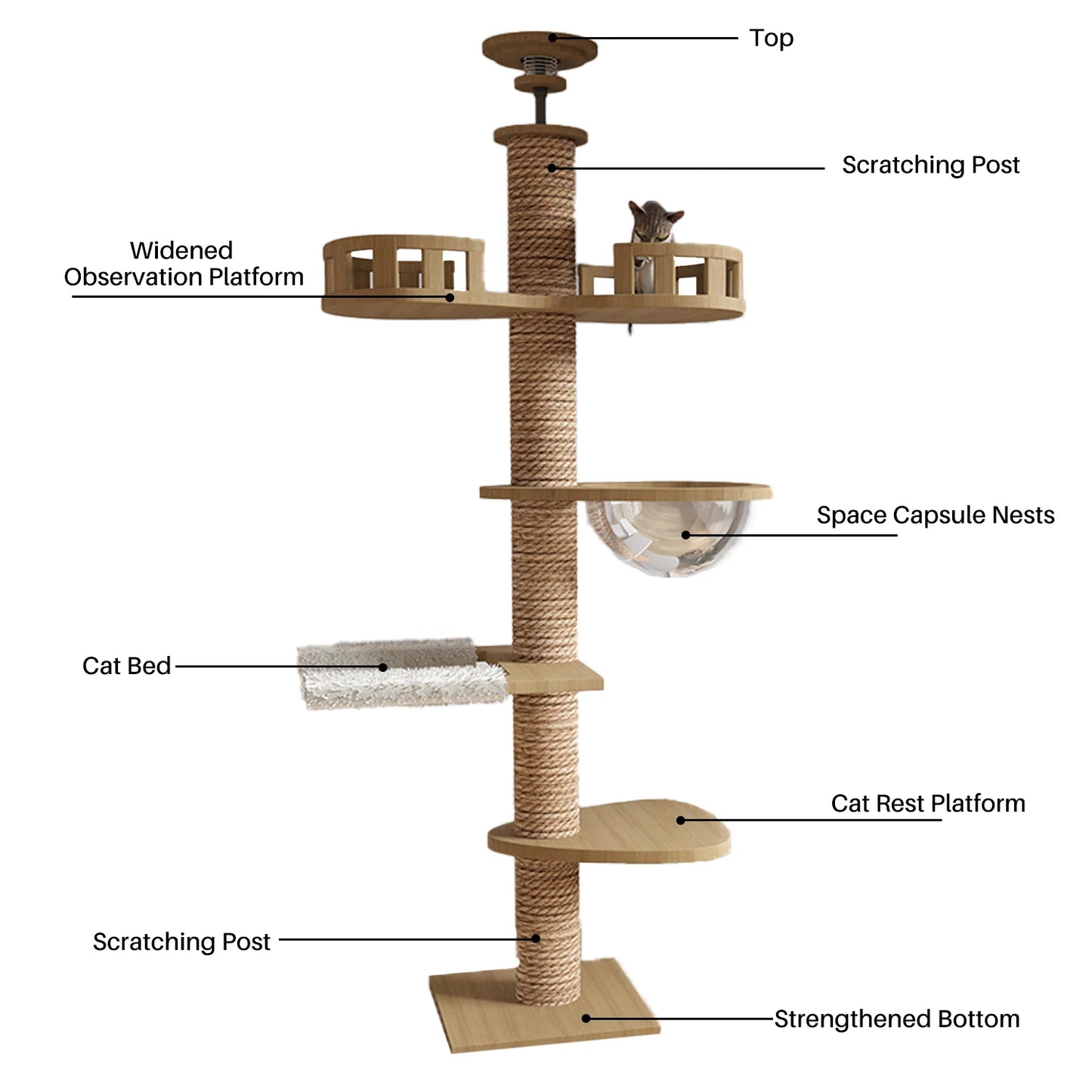 Cats get Floor Solid wood Cat Tree House Climbing Pets Furniture Kitten Trees multi-layer Cat Climbing Indoor boy