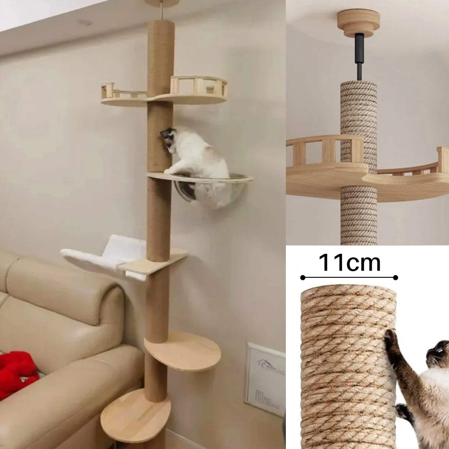 Cats get Floor Solid wood Cat Tree House Climbing Pets Furniture Kitten Trees multi-layer Cat Climbing Indoor boy