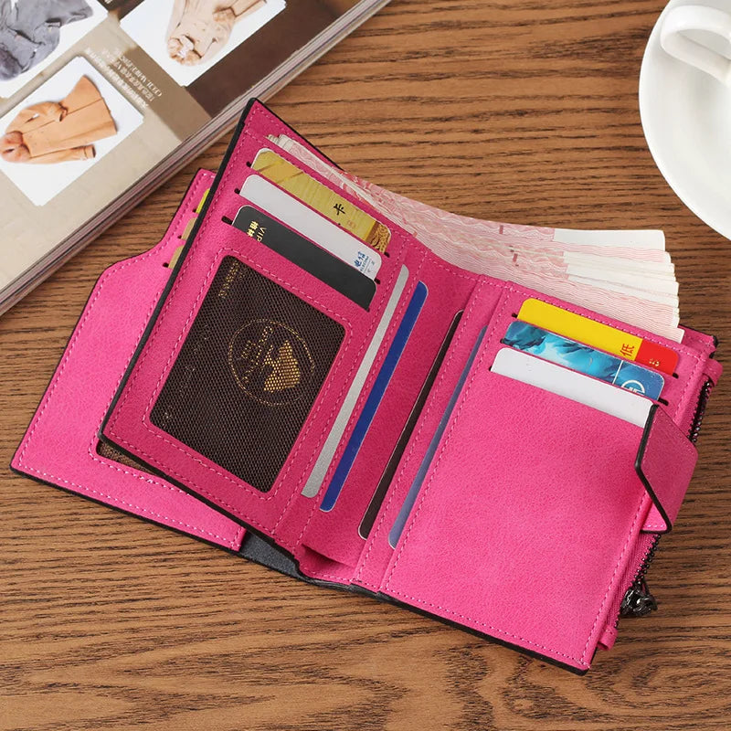 Personalized Photo Wallet for Women PU Leather Short Tri-fold Engraved Picture Wallets Purse Gift for Her Custom Wallet Women