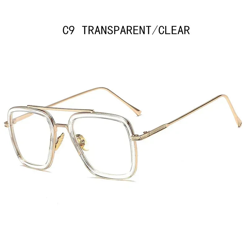 Luxury Square Sunglasses Men Women Brand Designer Retro Alloy Frame Big Sun Glasses Vintage Gradient Male Female Oculos Feminino