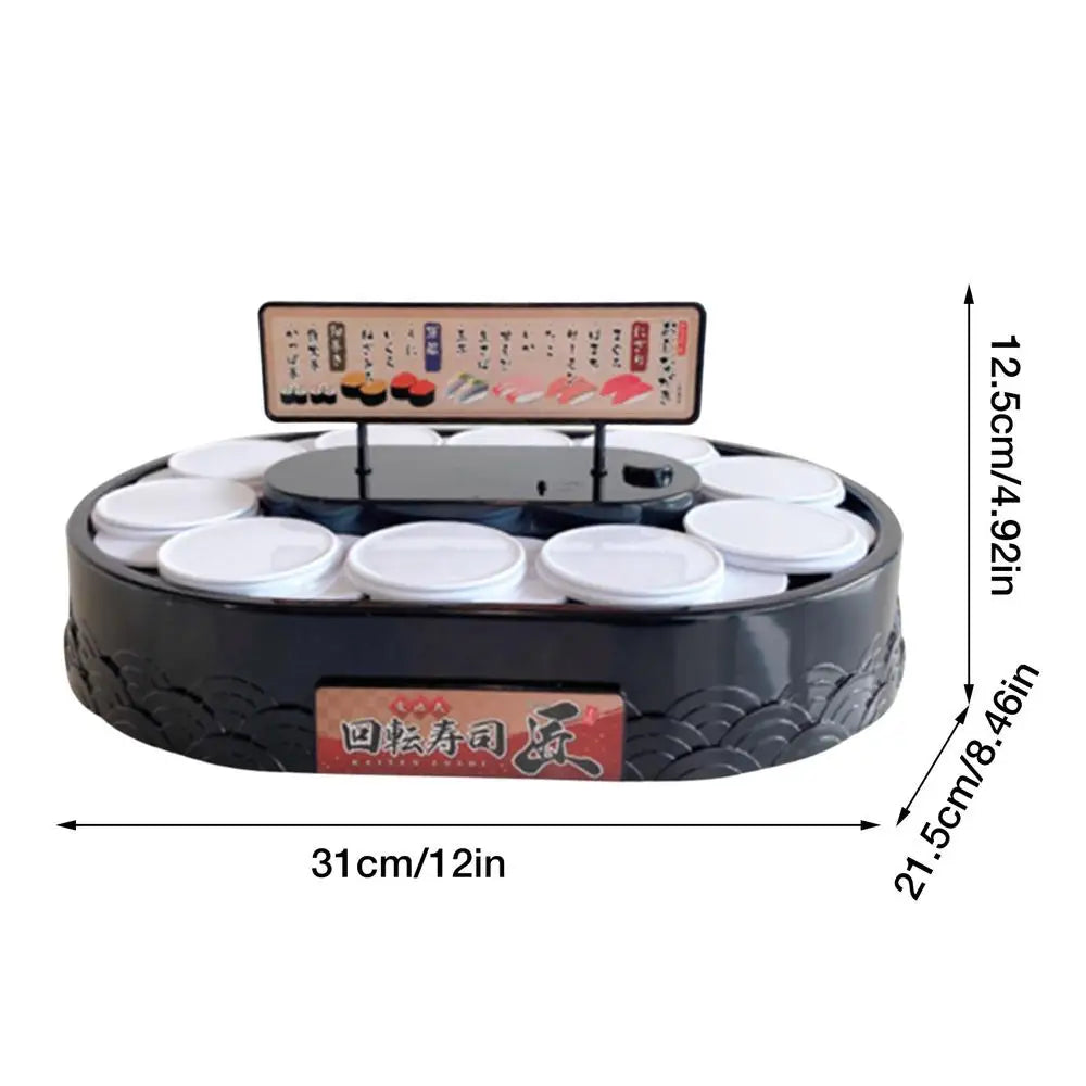 Rotate Sushi Machine 10 trays Automatic Rotating Dessert Cupcake Display Table Swing Tray Wedding Birthday Party Supplies Gift
