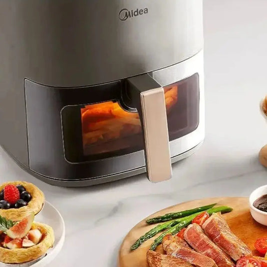 Midea Air Fryer 5L Large Capacity Flip-Free Full Metal Liner Smart Full Screen Touch Smart Air Fryer