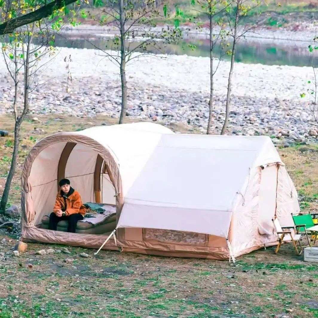 Custom Intergrated Winter Iatable Cabin Tent With 8-12 Person