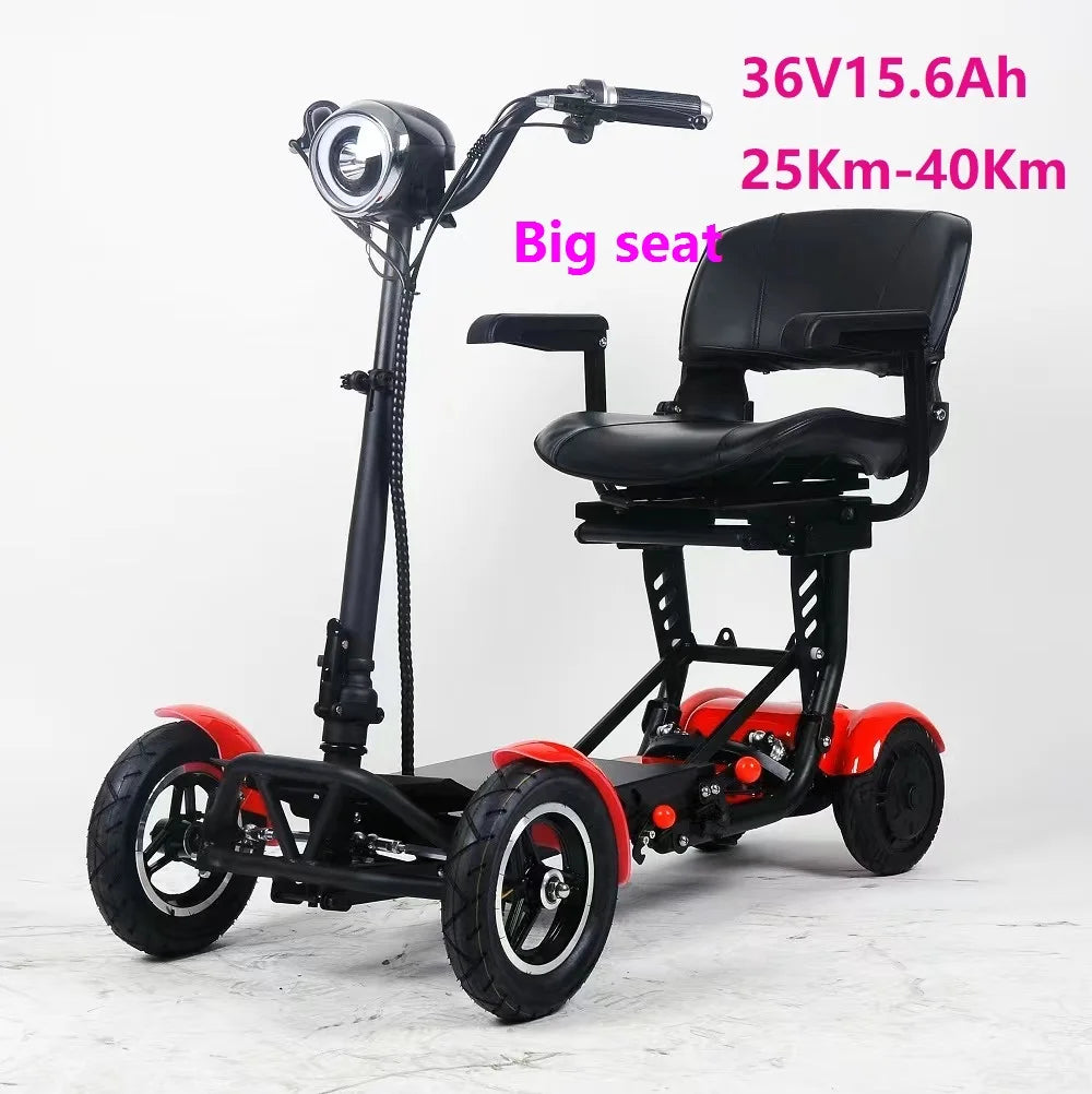 New handicapped Foldable Electric Scooter Adult Dual motor 4 Wheels Folding Electric Wheelchair Scooter For Elderly People