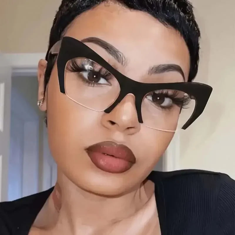 Fashion Luxurious Cat Eye Eyeglasses Frames Women Men Transparent Clear Brand Designer Optical Lovely Frame Oculos