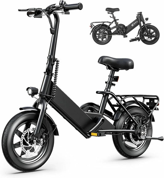 Folding Electric Bicycle,Commuter City E-Bike with 350W Motor and 36V 7.5Ah Battery,3 Levels Assist, Dual Disc Brakes,14/16"