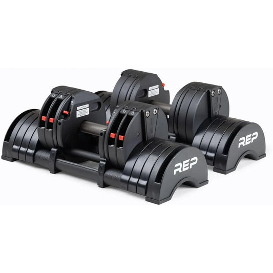 Rep Fitness Quickdraw Adjustable Dumbbells - Versatile Weight Ranges from 5 to 60 Lbs