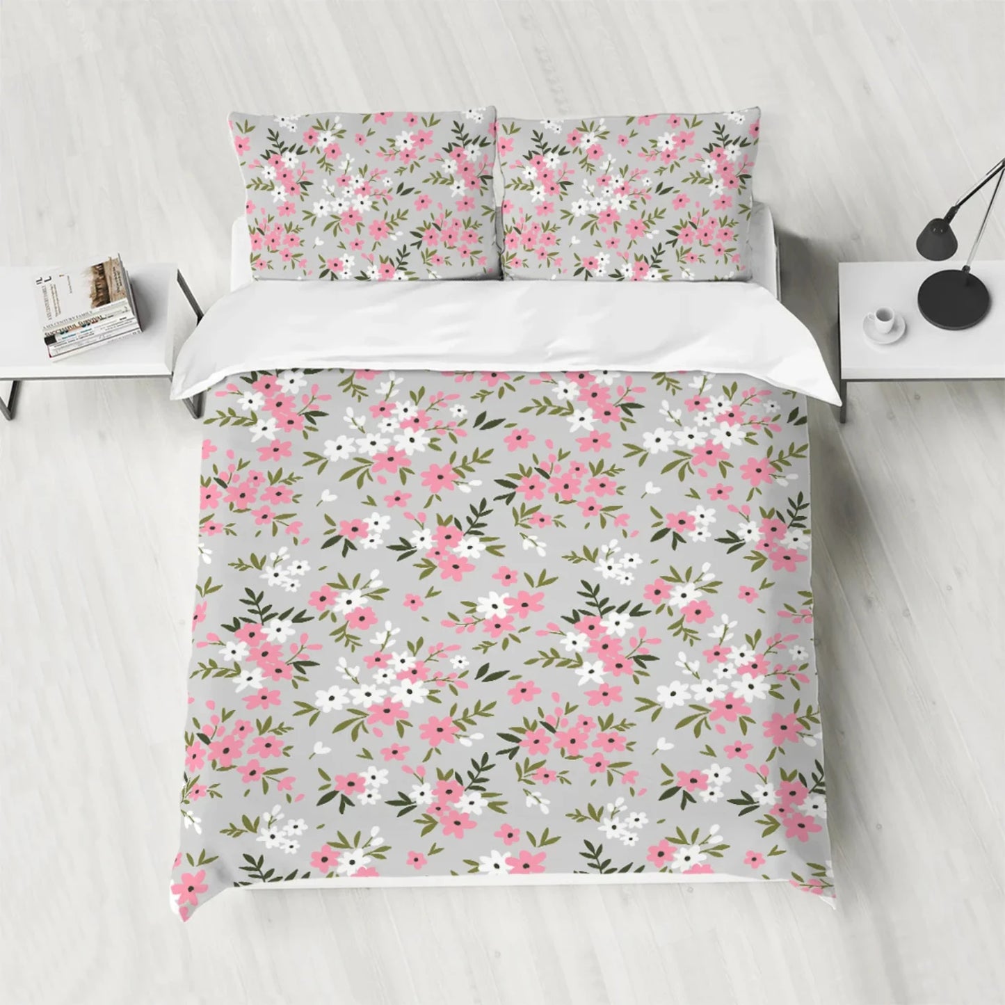 Ultimate comfort and style with a cozy and inviting 3 piece matte skin-friendly polyester bedding set featuring delicate red and