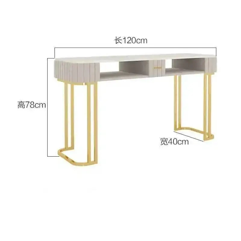 Nordic Slate light Tables Professional Nail luxury Double Manicure Table Salon Furniture beauty salon Manicure Table Chair Set Z