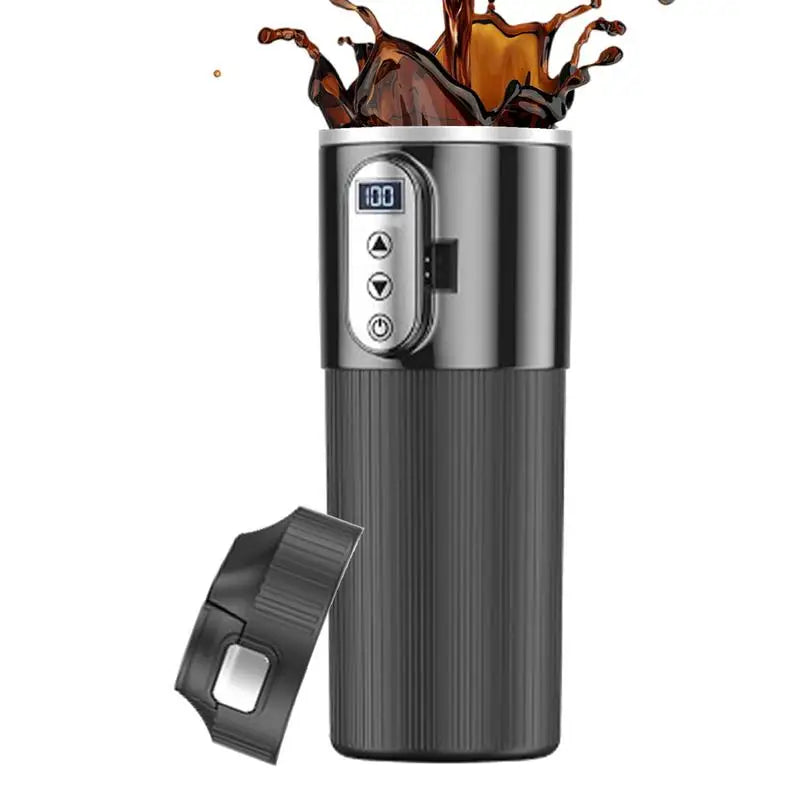 Heated Coffee Mug 12/24V Stainless Steel 450ML Car Heating Cup Electric Kettle Water Warmer Bottle LCD Display Heat Preservation