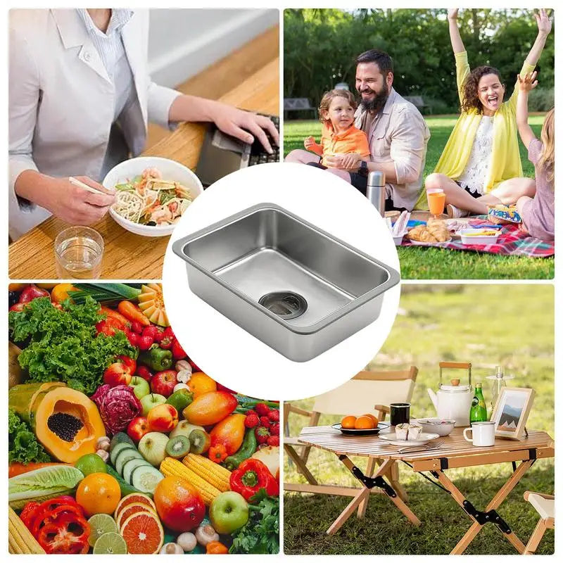 Small Kitchen Sink Stainless Steel Single Bowl Workstation Laundry Utility Sink Portable Farmhouse Kitchen Sink For Balconies