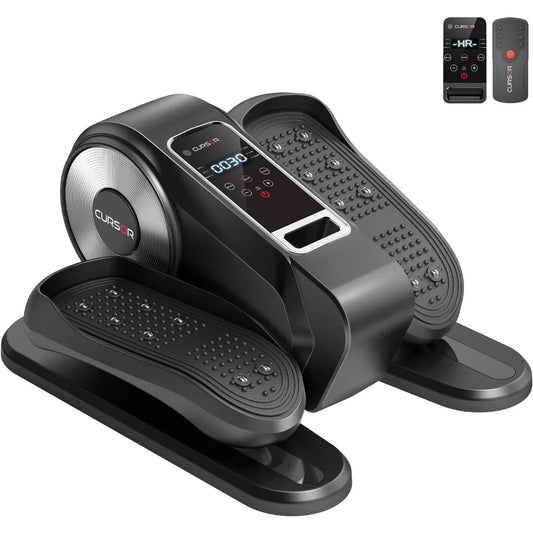 under desk elliptical machine, electric seated pedal exerciser, mini ellipse leg exerciser with remoter, 12 level speeds, forwar