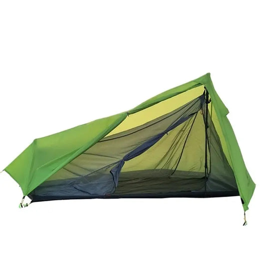 Outdoor Ultralight 800g One Person Camping Tent Ultralight 15D Silicone Coated Rainproof Camping Tent Shelter (No Pole)