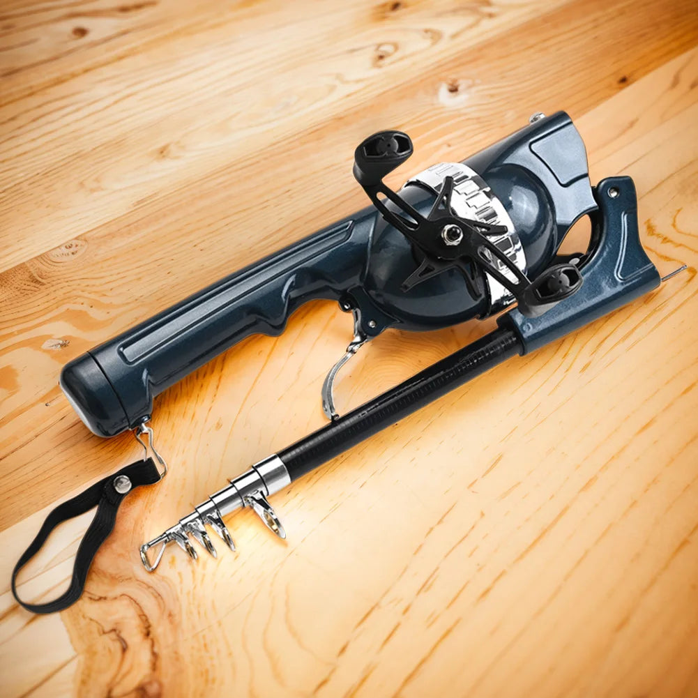 Portable Folding Travel Rods Telescopic Spinning Rod with Reel Line Sea Pole Carbon Fiber for Outdoor Fishing Gifts for Men