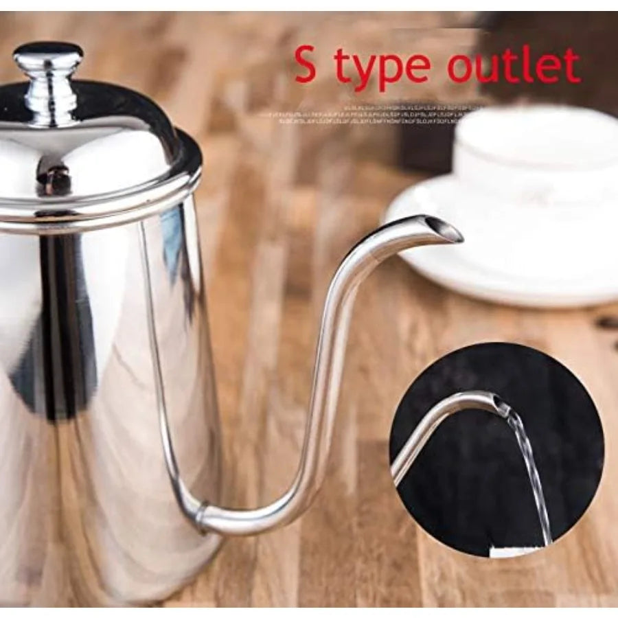 650ML Stainless Steel Kettle Pour Over Coffee Maker and Tea Maker with Drip Pot and Dripper Premium Kitchen Tools for Home Brew