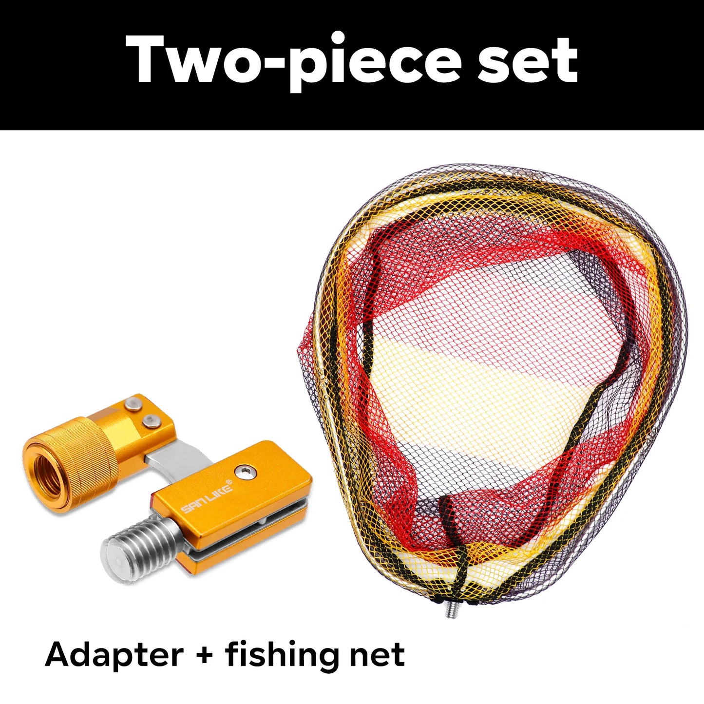 SANLIKE Color fishing net and 1/2 inch 12 mm aluminum alloy adapter foldable frame nylon dip net landing net fishing accessories