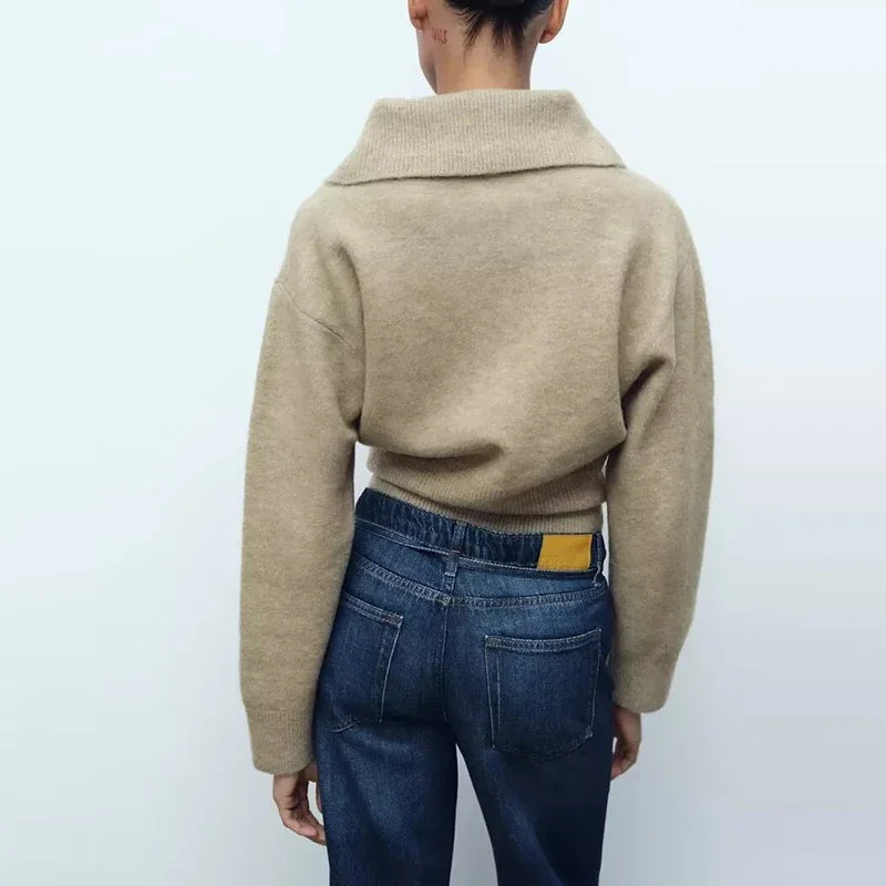 Women's 2025 New Sweater Spring Pullover Chic Elastic Slim Warm Youth Sweater Women's Street Fashion Student Sweater