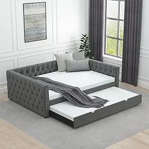 Upholstered Daybed with Drawers, Modern Twin Sofa Bed Daybed Frame for Bedroom Living Room Guest Room,