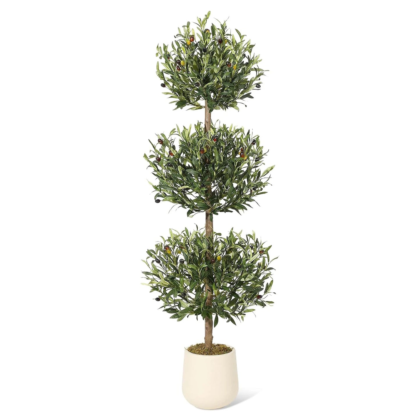 Artificial Olive Tree 5FT Tall Olive Trees Artificial Indoor, Fake Olive Tree with Planter Faux Olive Tree for Home Office Decor
