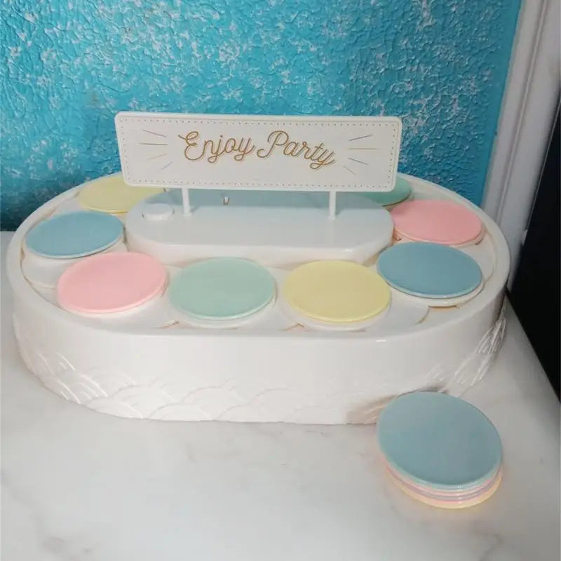 Rotate Sushi Machine 10 trays Automatic Rotating Dessert Cupcake Display Table Swing Tray Wedding Birthday Party Supplies Gift