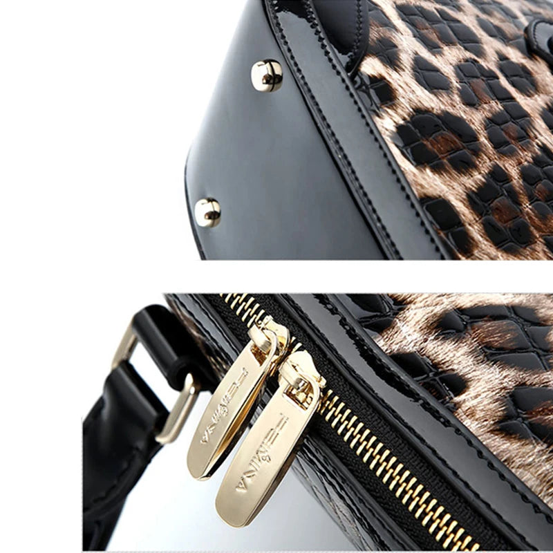 tote bag woman luxury designer bags genuine leather large Leopard Print handbags leather crossbody bag Business casual Dome Bag