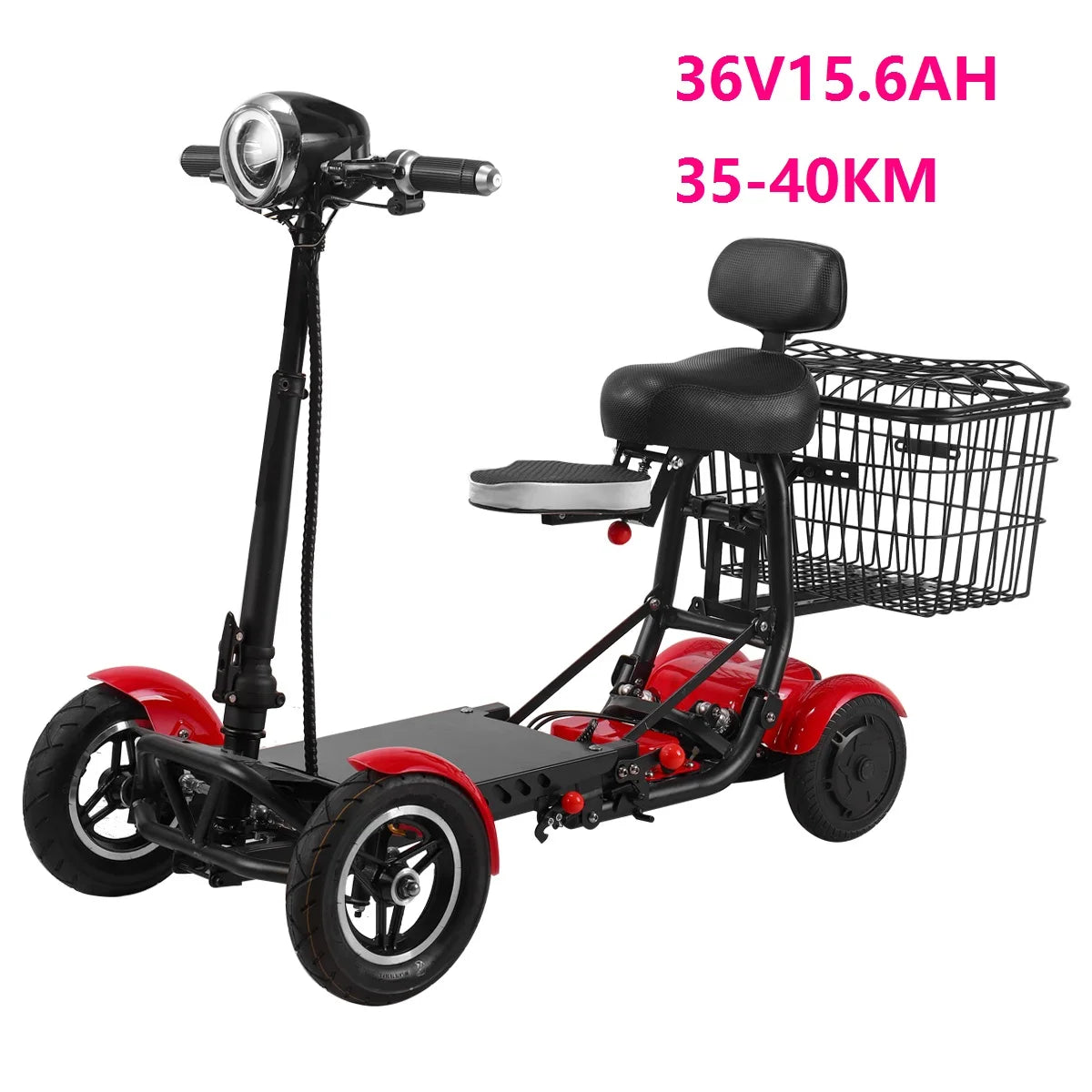 New handicapped Foldable Electric Scooter Adult Dual motor 4 Wheels Folding Electric Wheelchair Scooter For Elderly People
