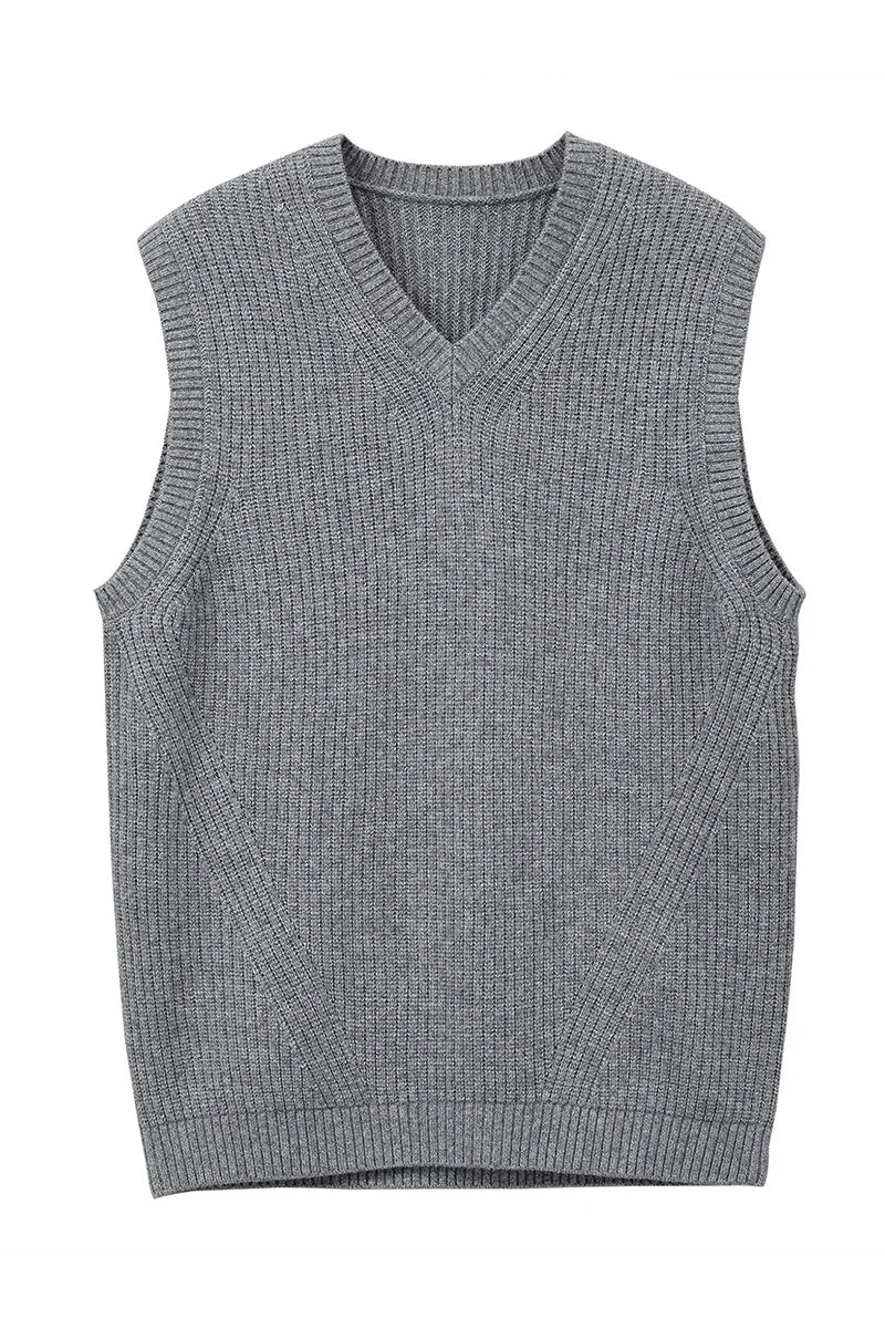 Autumn and winter New Men's V-Neck Knitted Vest Business Casual Classic Style Thick Sleeveless Sweater Vest Male Brand Clothing