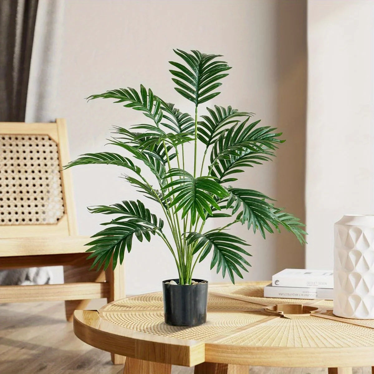 110CM 18Leaves Large Artificial Palm Tree Tropical Fake Plant Green Plastic Palm Leaf Branches Suitable for Home Garden Deco